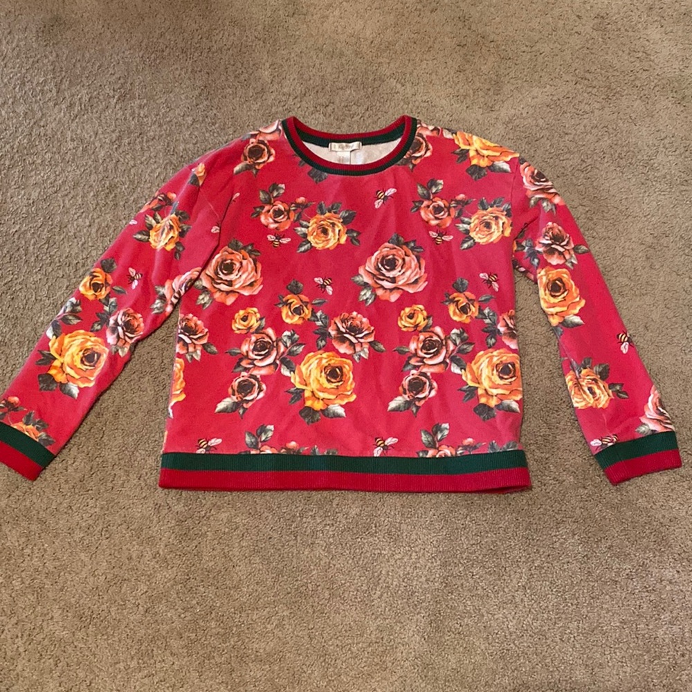Forever 21 Floral Bee Sweatshirt